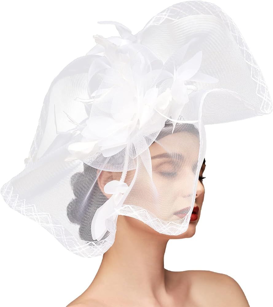 TS Fascinators Hat Mesh Floral Feather Fascinator Headband for Wedding Cocktail Tea Party or Spec... | Amazon (US)