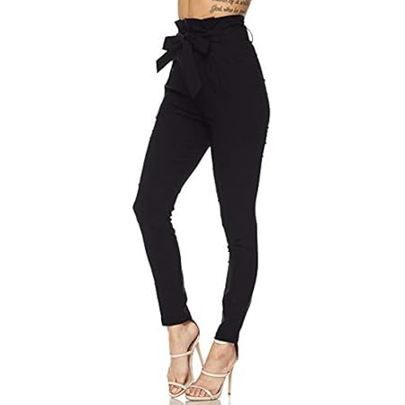 GRACE KARIN Womens Casual High Waist Pencil Pants with Pockets Bow-Knot Cropped Paper Bag Pants f... | Amazon (US)