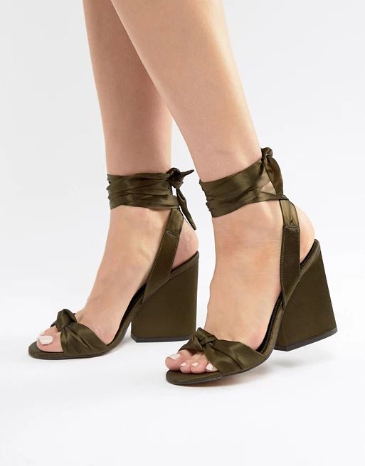ASOS DESIGN Hazy Knotted Heeled Sandals | ASOS US