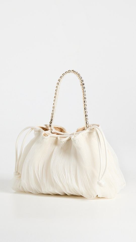 Layne Pleated Handheld Clutch with Rhinestone Strap | Shopbop