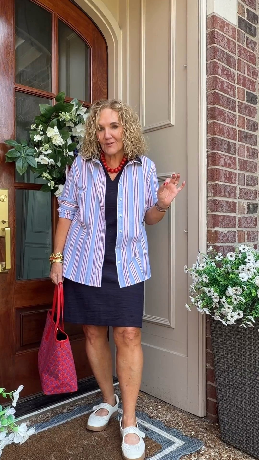 I paired a striped button-down over a classic t-shirt dress and finished the look with a fun pop of red. The dress has pockets (always a win!), and the lightweight blouse makes it easy to wear from morning errands to dinner.

I’m wearing a medium in the blouse and a medium petite in the t-shirt dress with pockets.

💡 LTK MADE EASY
❤️ Heart = Support my posts!
🔖 Save = Get sale & restock alerts
📋 Lists = Keep favorites organized
📲 Share = Send lists and products to a friend. Hello, Christmas List!
💬 Comment = Ask me anything about what I’m wearing. :-)

#LTKootd #LTKstorytime #LTKOver40