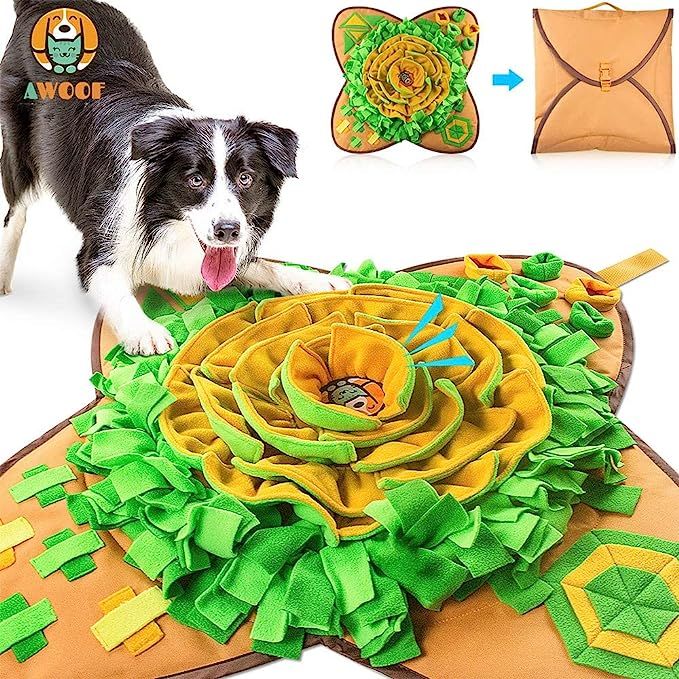 AWOOF Snuffle Mat Pet Dog Feeding Mat, Durable Interactive Dog Puzzle Toys Encourages Natural For... | Amazon (US)