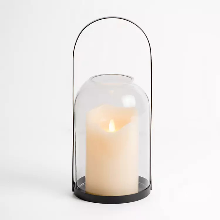 New! Glass Cloche Black Metal Arch Lantern, 15 in. | Kirkland's Home