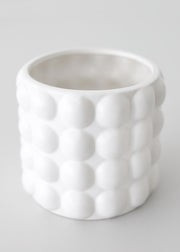 Large Hobnail Textured Pot in White Ceramic - 5.25" Tall x 5.75" Wide | Afloral (US)