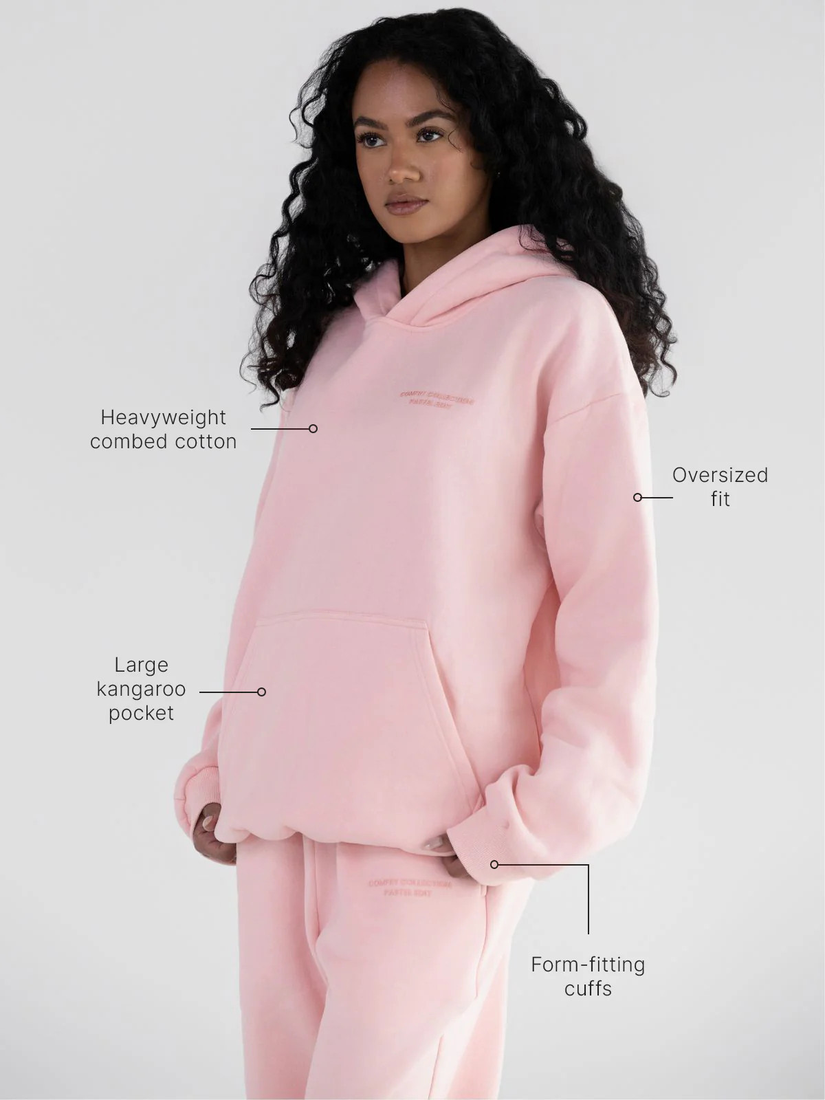 Comfrt Pastel Hoodie | Bubblegum | Pink | Oversized | M | Medium | Comfrt