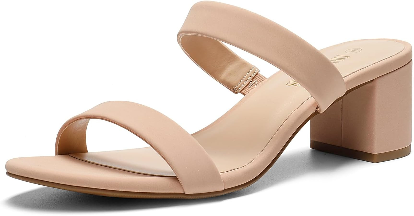 DREAM PAIRS Women's Two Strap Open Toe Low Block Chunky Heels Sandals Dress Pumps Casual Summer M... | Amazon (US)