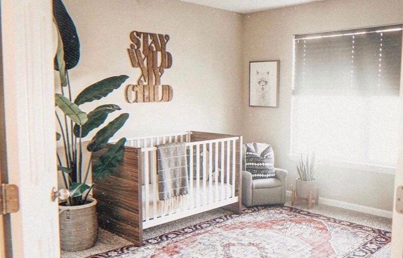 Stay Wild My Child Boho Bohemian Home Large Wood Cut Out Wedding Master Nursery Bedroom Wood Cut ... | Etsy (US)