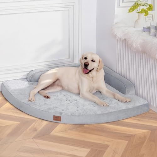 MEKIY Orthopedic Dog Bed for Extra Large Dogs - XXL Egg-Crate Memory Foam Dog Beds with Removable Washable Cover, Waterproof Pet Beds with Non-Slip Bottom, Grey | Amazon (US)
