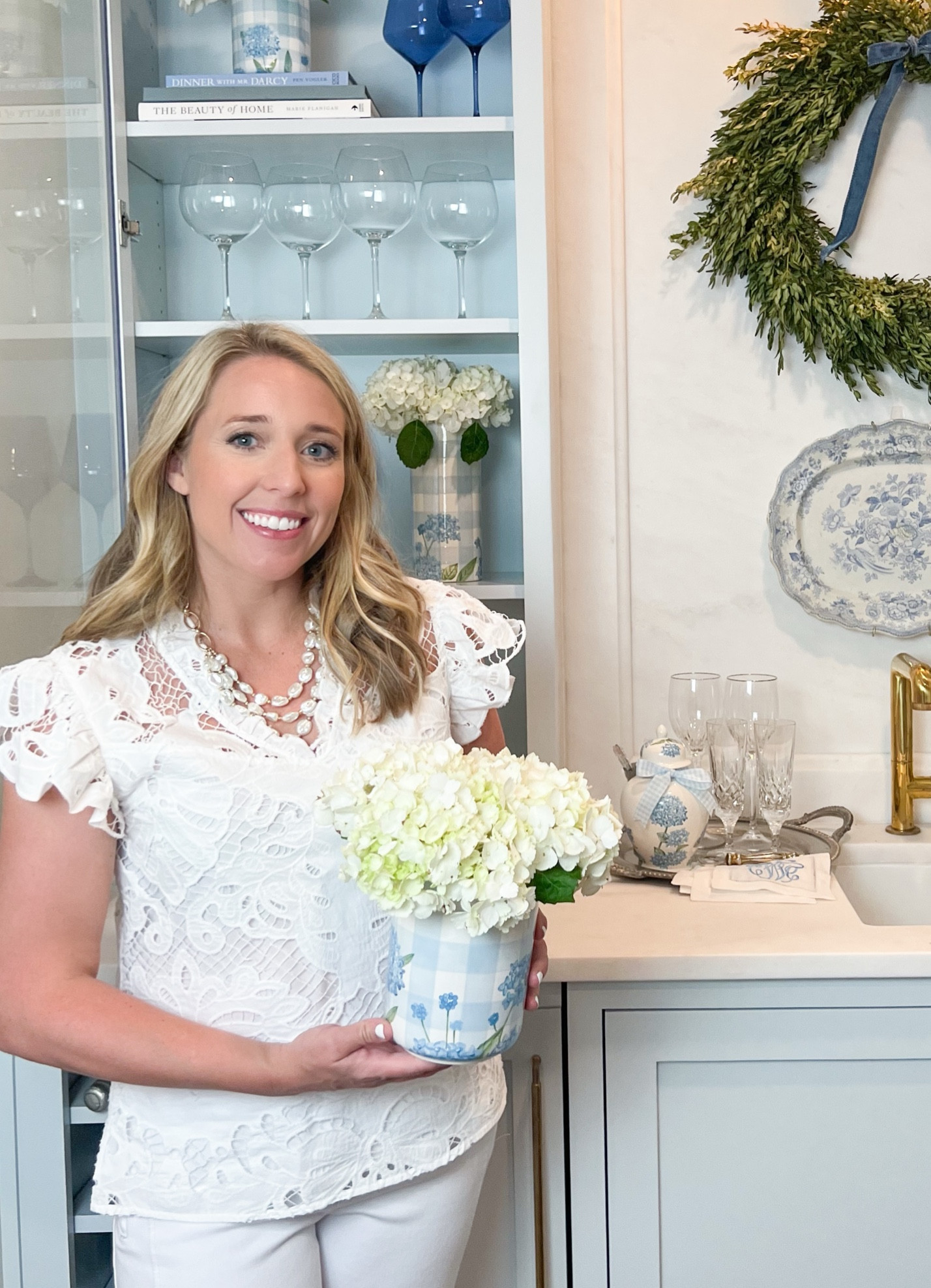 Use code CHAPPLE20 for 20% off Canvas Style! Use code CHAPPLE15 for 15% off LoHome pottery!

LoHome Lauren Haskell chapple Chandler collection pottery white cutwork eyelet blouse top preppy freshwater Pearl layered gathered necklace 