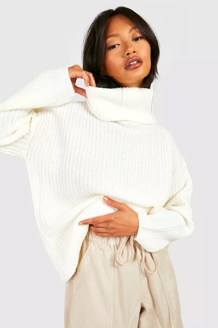 Roll Neck Oversized Jumper | Boohoo.com (UK & IE)