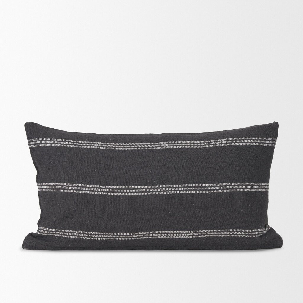 Jayme Striped Cotton Decorative Lumbar Pillow Cover In Gray | 1stopbedrooms