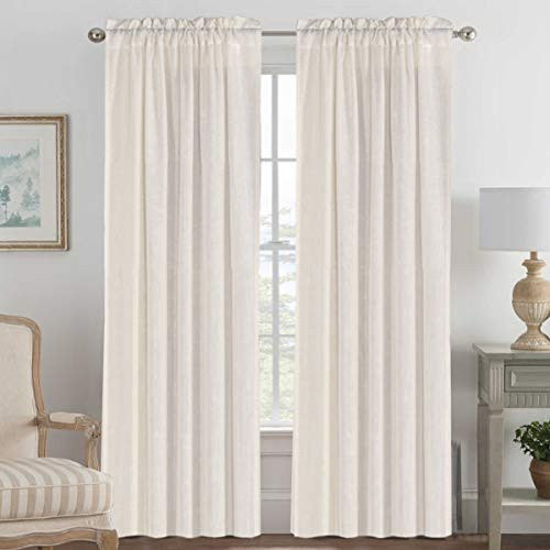 Linen Curtains Light Filtering Privacy Protecting Panels Premium Soft Rich Material Drapes with Rod  | Amazon (US)