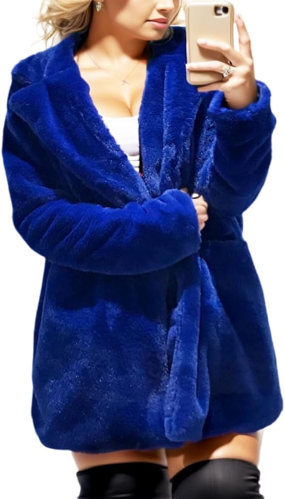 TOPONSKY Womens Winter Warm Lapel Faux Fur With Inner Lining & Buttons Coats | Amazon (US)