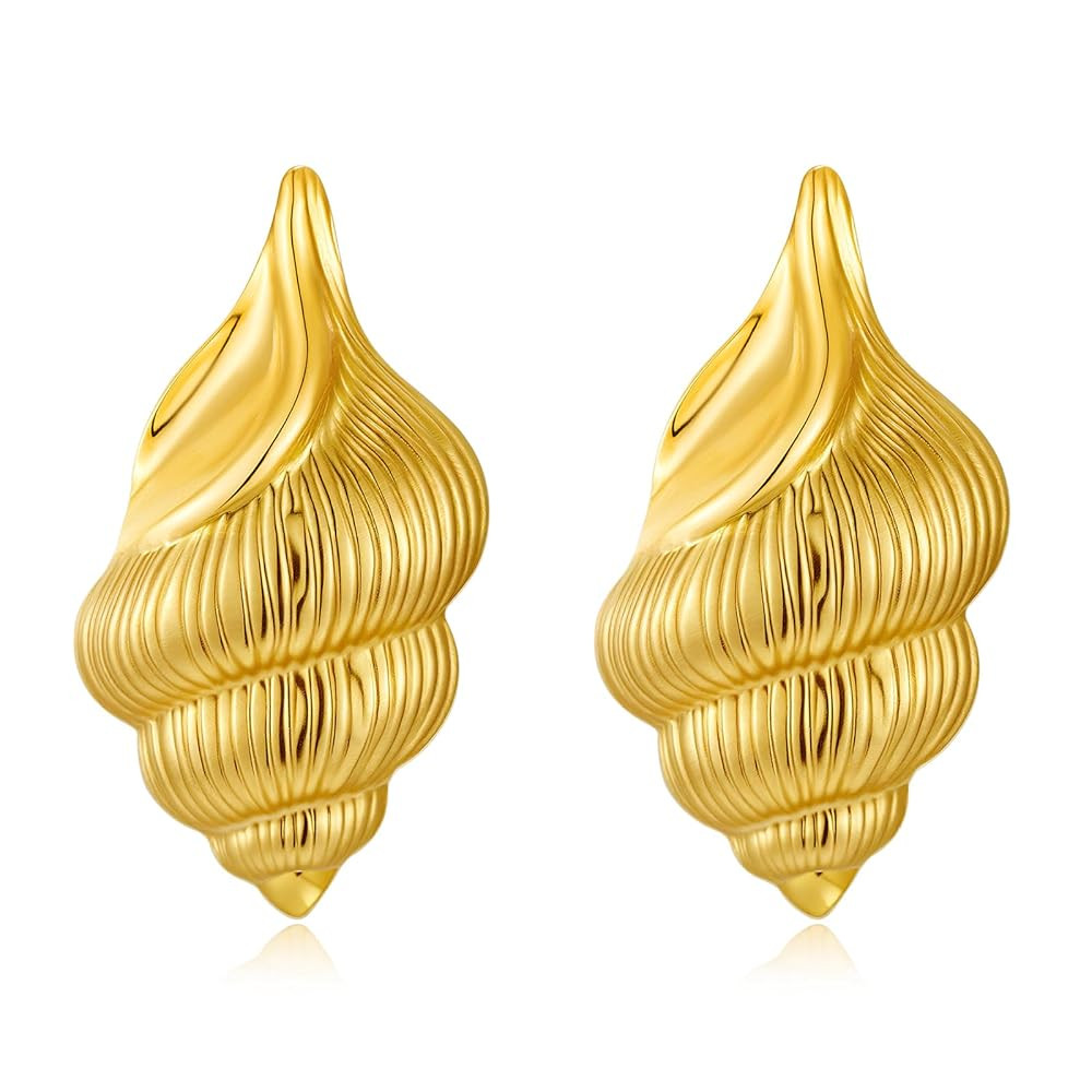 Gold Conch Starfish Shell Earrings for Women Seashell Beach Earrings Summer Jewelry | Amazon (US)