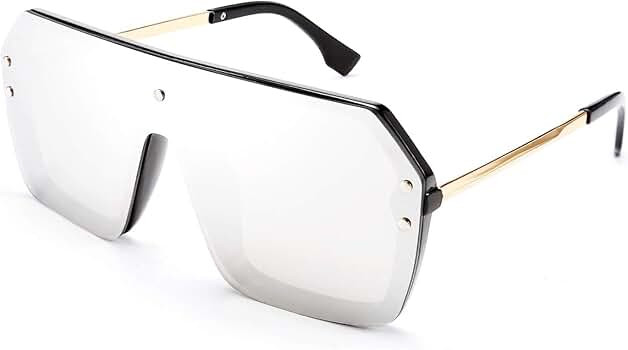 FEISEDY Classic Siamese One Piece Sunglasses Nice Rimless Stylish Retro Design for Women Men B257... | Amazon (US)