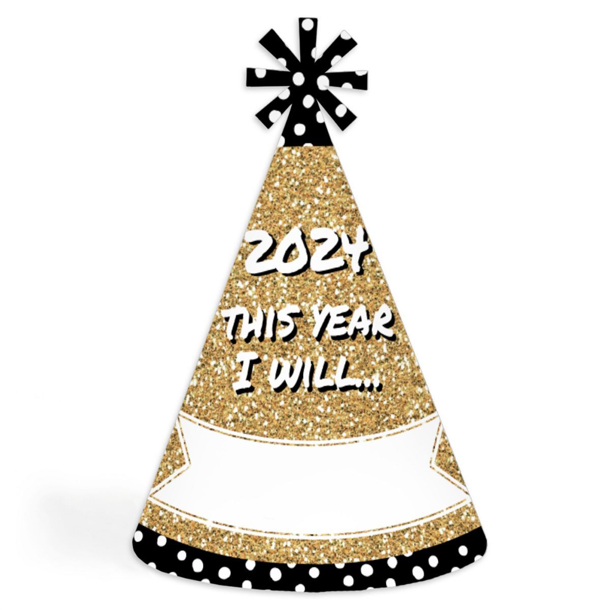 Big Dot of Happiness Pop, Fizz, Clink! Cone Party Hats - 2024 New Year's Eve Resolution Cone Part... | Target