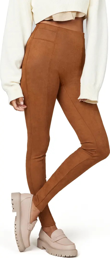 SPANX® High Waist Faux Suede Leggings | Nordstrom | Nordstrom