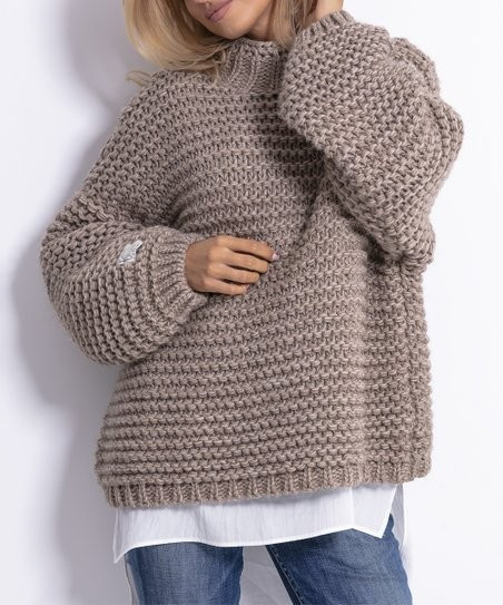 Mocha Oversize Sweater - Women | Zulily