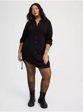 Button Front Ruched Dress | Torrid (US & Canada)