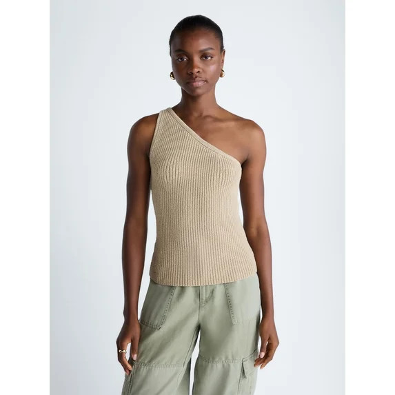 Scoop Women's and Women's Plus One Shoulder Knit Top, Sizes XS-4X | Walmart (US)
