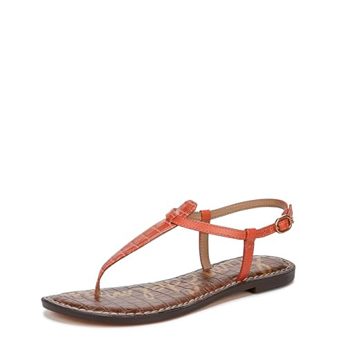 Sam Edelman Women's Gigi Flat Sandal, Orange Sunrise, 7.5 | Amazon (US)