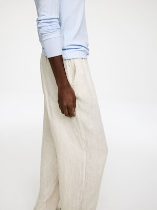 Linen Drawstring Trousers – Beige – Women – ARKET GB | Arket UK