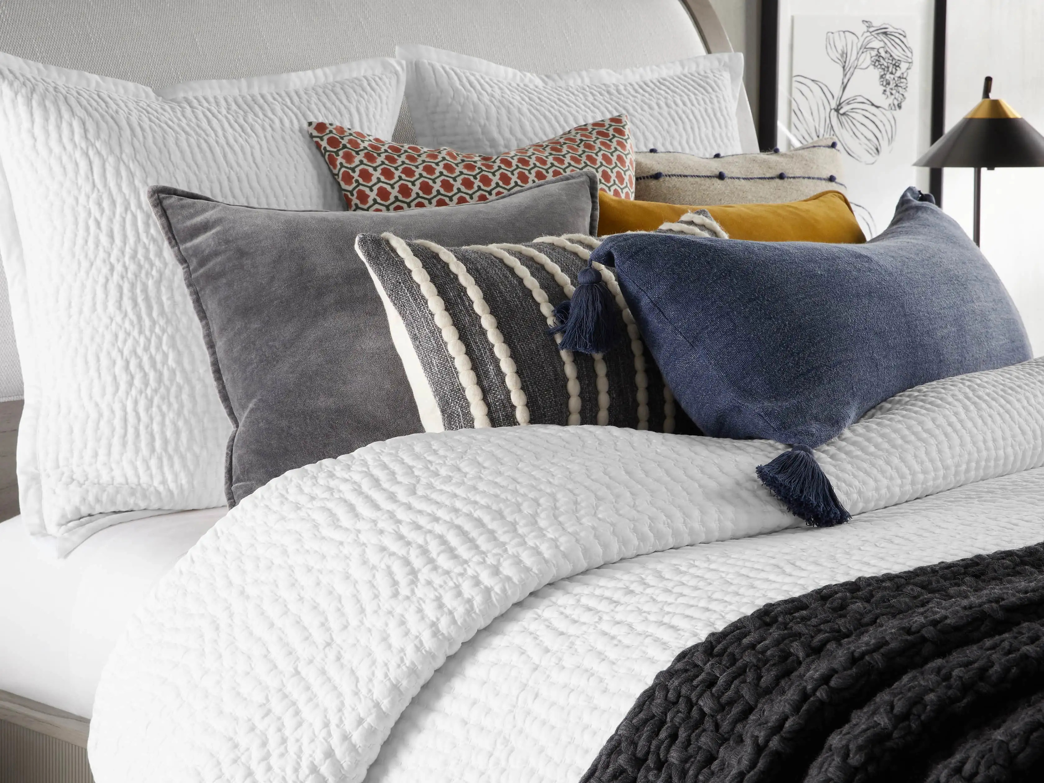 Velvet Pickstitch Quilt | Arhaus