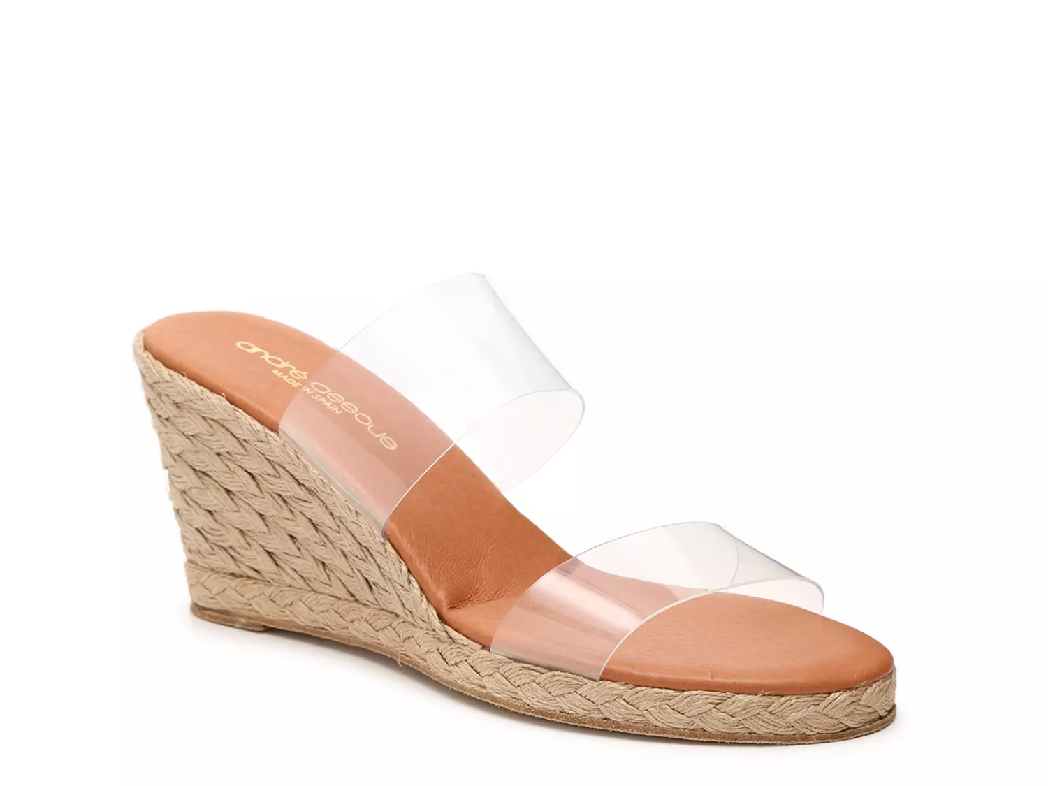 Andre Assous Bella Espadrille Wedge Sandal - Women's - Clear/Tan - Size 7 - Espadrille Wedge | DSW
