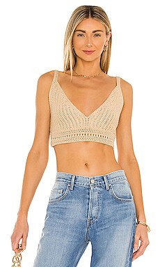 Vince Crochet Bra Top in Straw from Revolve.com | Revolve Clothing (Global)