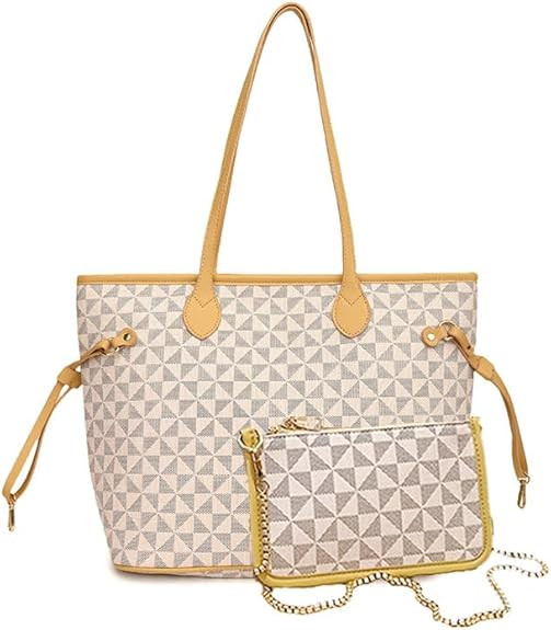 Women Tote Bag Handbags PU Leather Fashion Hobo Shoulder Bags 2pcs with Coin Purses | Amazon (US)