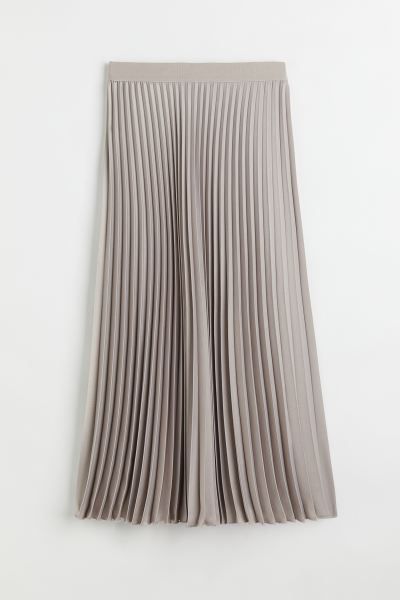 Conscious choiceNew ArrivalCalf-length, pleated skirt in woven fabric with a slight sheen. High, ... | H&M (UK, MY, IN, SG, PH, TW, HK)