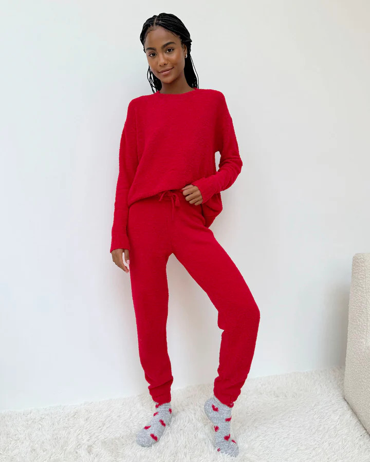 Red Fuzzy Sweater PJ Set | Splendid
