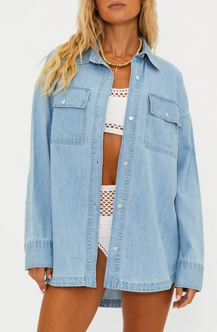Beach Riot Coramine Oversize Denim Button-Up Shirt | Nordstrom | Nordstrom