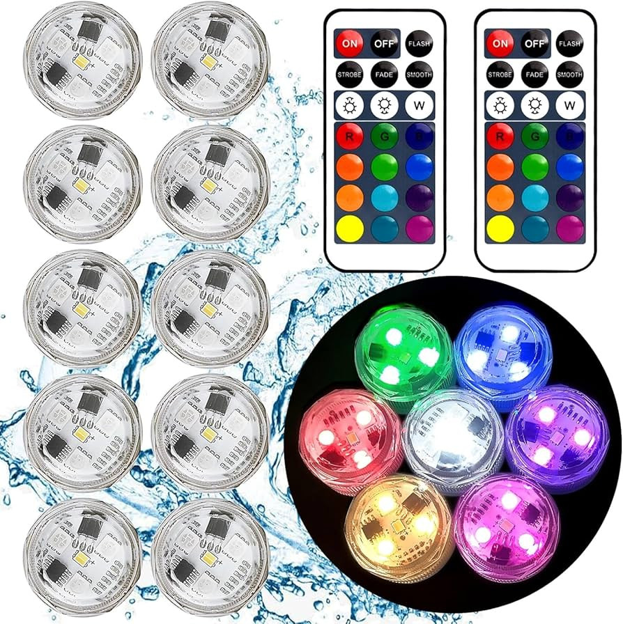 Small Submersible Led Lights with Remote,Mini LED Light,Waterproof Tea Light,Underwater Lights,Fl... | Amazon (US)