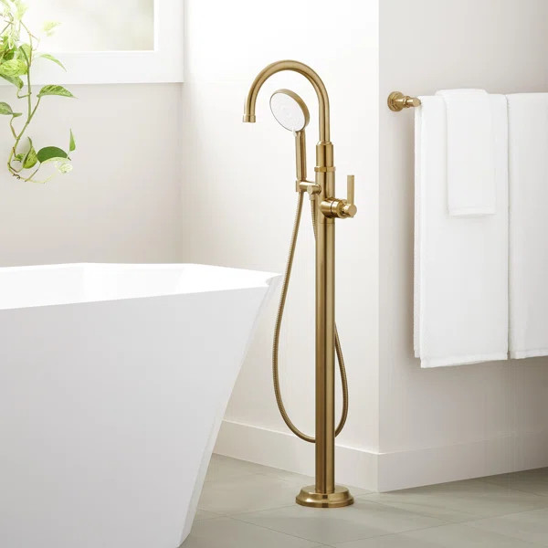 Greyfield Floor Mounted Tub Filler Faucet - Includes Hand Shower | Wayfair North America