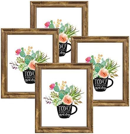 NUOLAN 8x10 Picture Frame Farmhouse Rustic Brown Wood Pattern Photo Frames for Wall or Desk Displ... | Amazon (US)