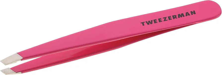Tweezerman Stainless Steel Slant Tweezer - Eyebrow Tweezers for Women and Men (Neon Pink) | Amazon (US)