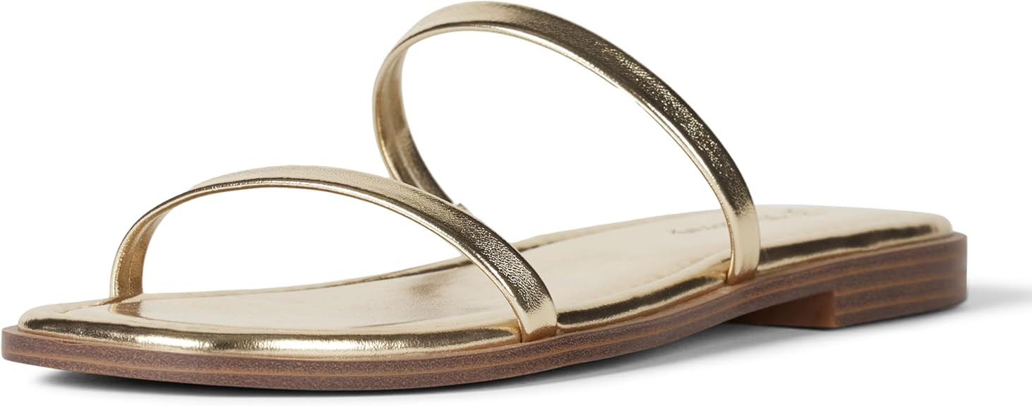 The Drop Women's Paris Square Toe Two Strap Flat Sandal | Amazon (US)