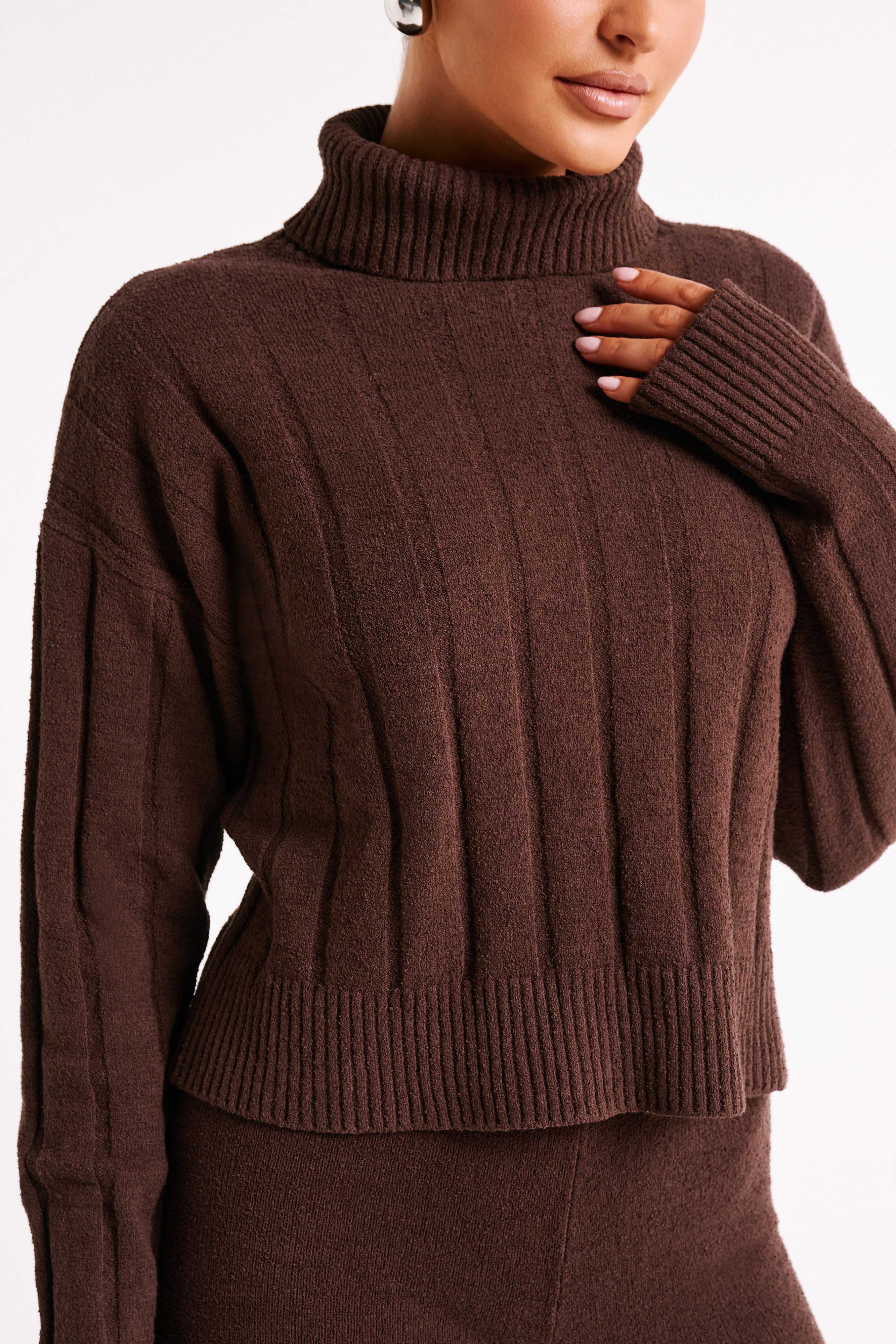 Cupid Long Sleeve Turtle Neck - Chocolate | MESHKI US