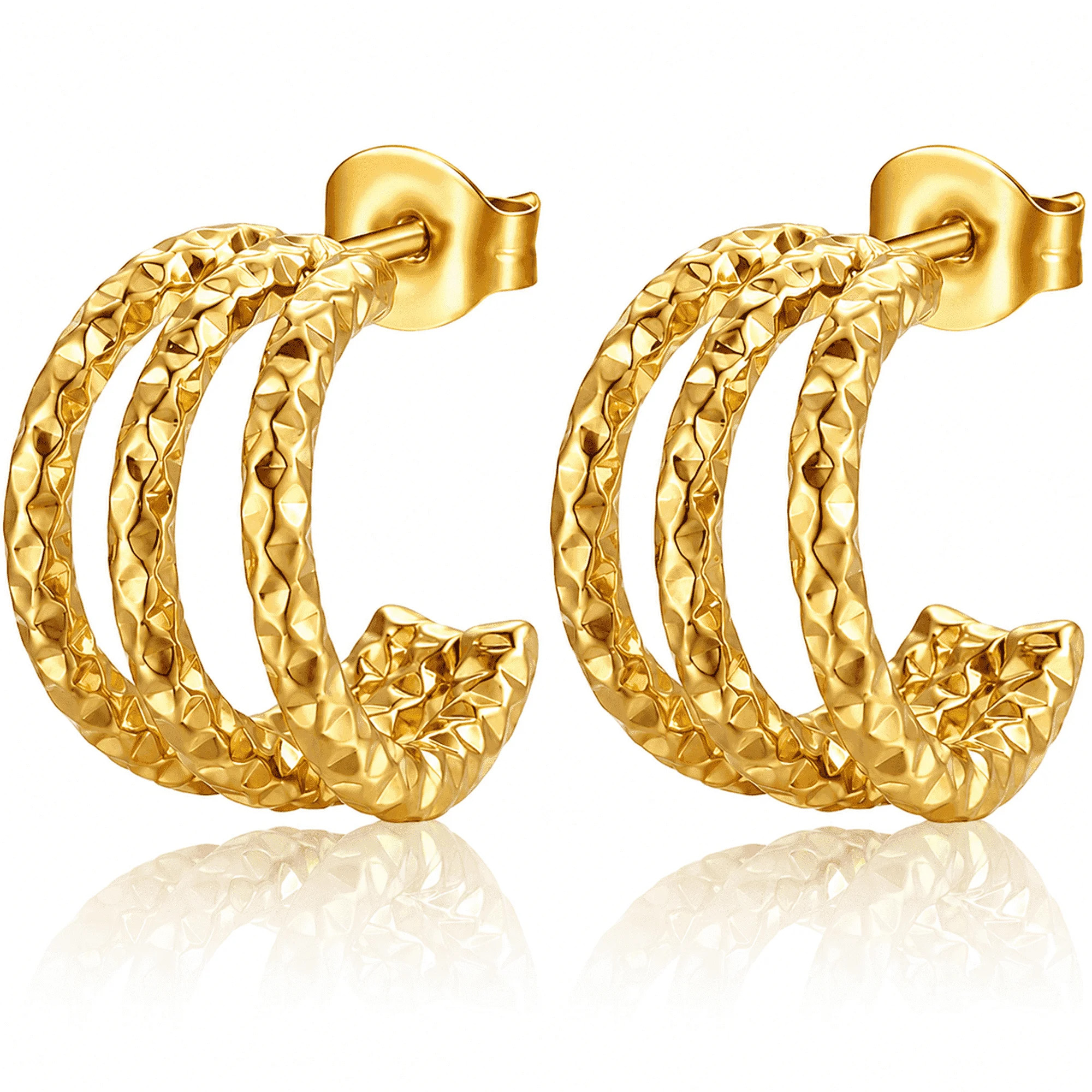 Trendy Knot Earrings for Women, Chunky Gold-Tone Statement Stud Earrings, Polished Sculptural Fashion Jewelry for Daily Wear, Party, Vacation, Gift | Walmart (US)