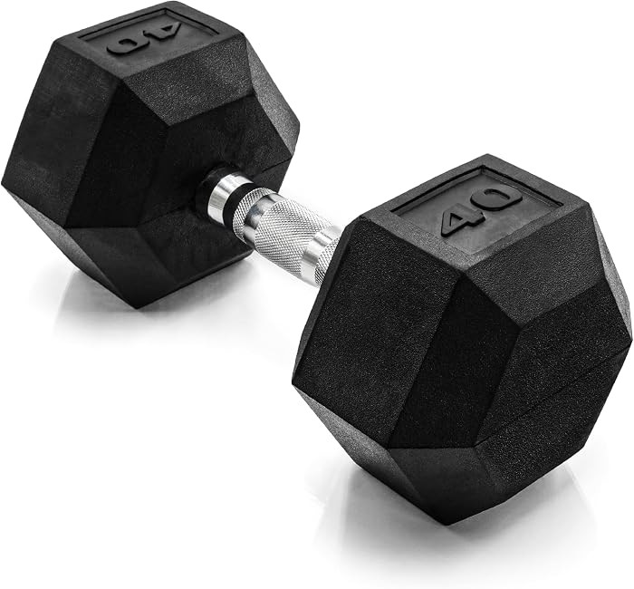 CAP Rubber Coated Dumbbell Weights, Free Weights for Home Gym Strength Training, Anti-Roll Hex Du... | Amazon (US)