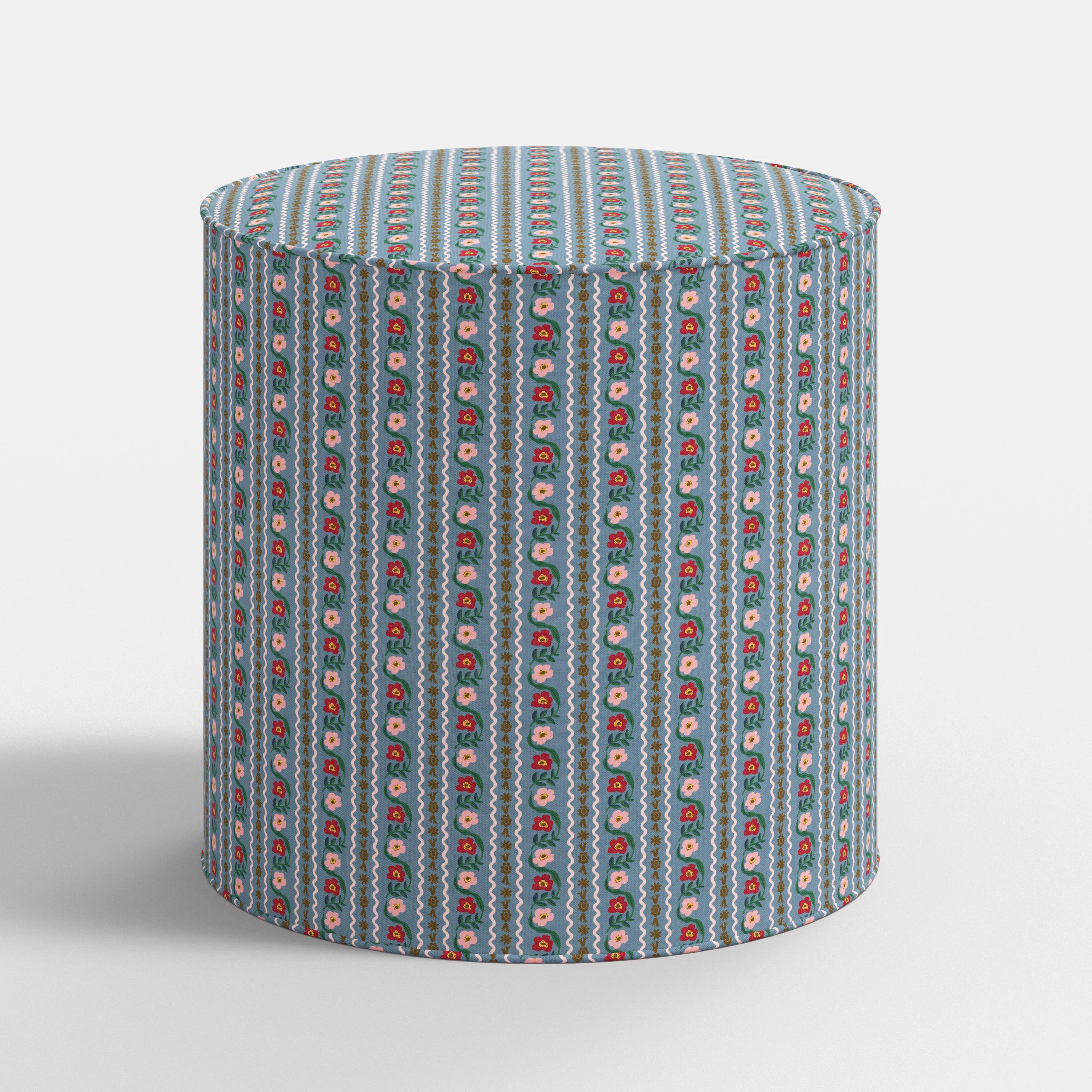 Billie Ottoman In Ditsy Dahlia Burgundy | Wayfair North America