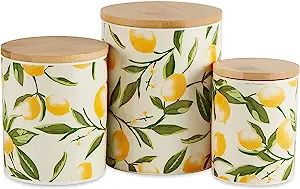 DII Kitchen Ceramics Collection, Canister Set, Lemon, 3 Piece | Amazon (US)