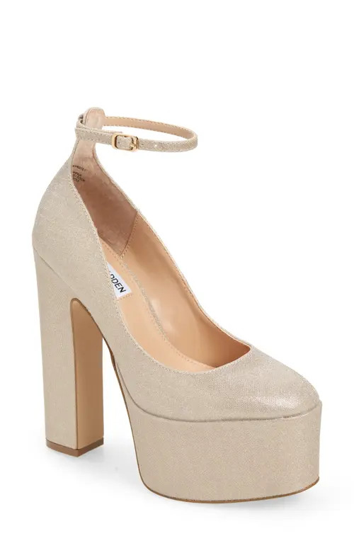 Steve Madden Skyrise Platform Pump in Gold Glitter at Nordstrom, Size 10 | Nordstrom