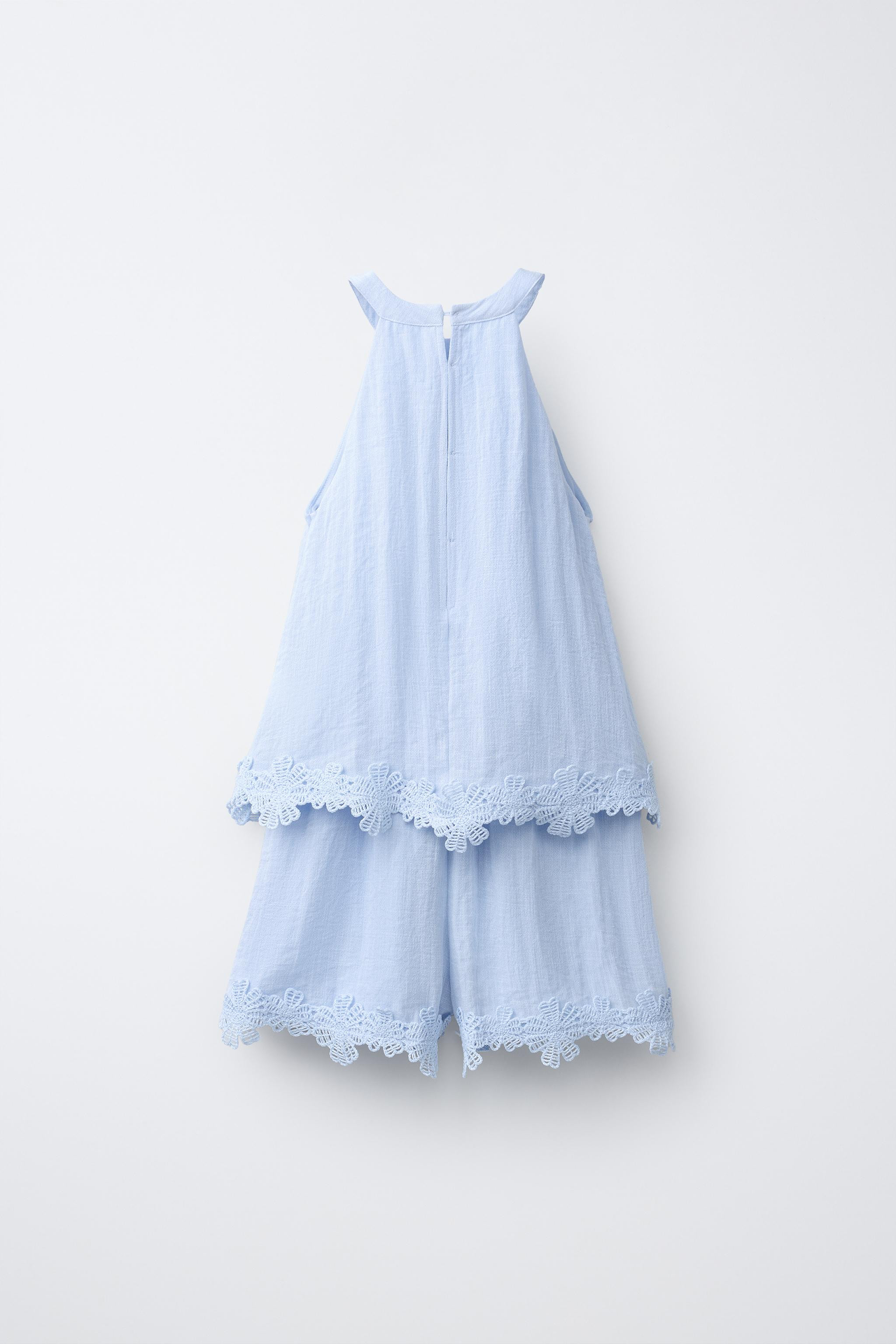EMBROIDERED HALTER PLAYSUIT | Zara UK