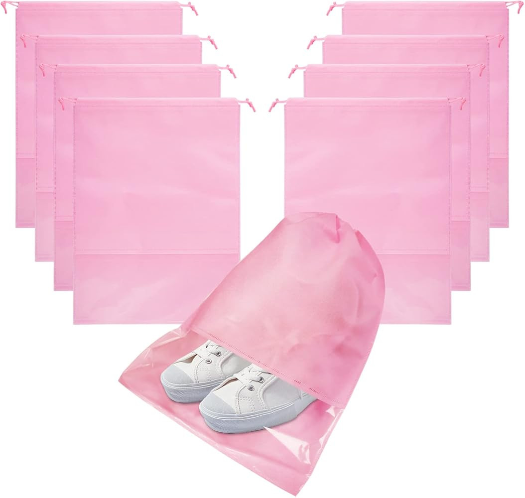 8PCS Travel Shoe Bags with Rope for Men and Women Large Shoes Pouch Organizers | Amazon (US)