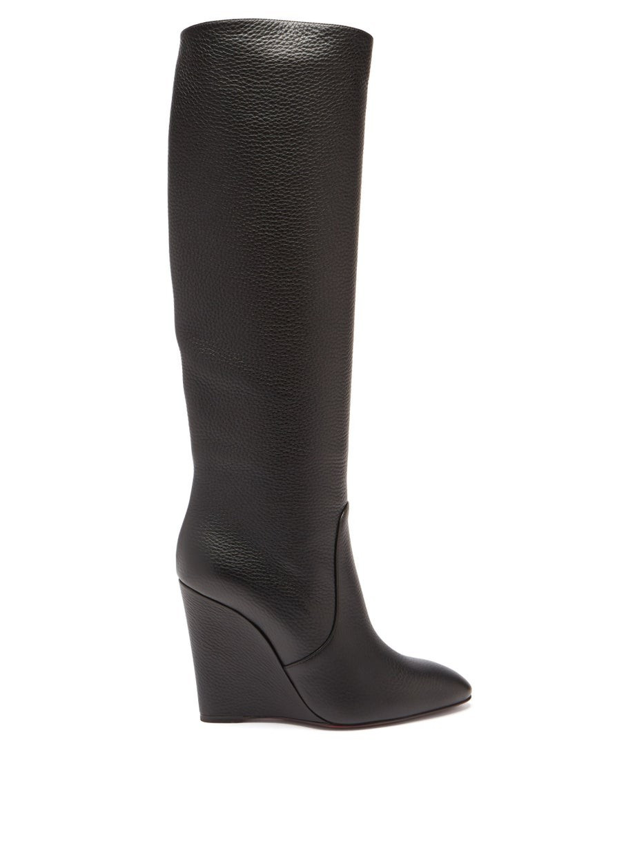 Civiliza 100 wedge-heel leather knee-high boots | Christian Louboutin | Matches (US)