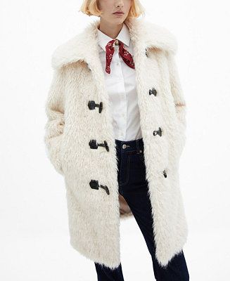 Women's Faux-Fur Midi Coat | Macy's