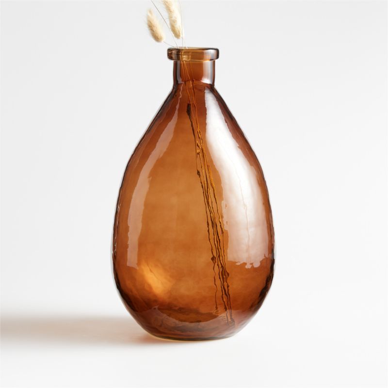 Amber Glass Vase 14" | Crate & Barrel | Crate & Barrel