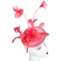 Vellin Women's Delicate Feather Stem Sinamay Fascinator in Coral | Debenhams UK
